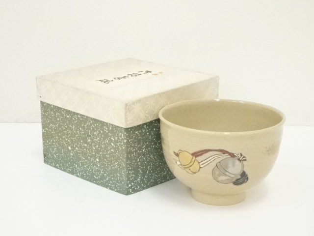 JAPANESE TEA CEREMONY / ODO WARE IROE TEA BOWL CHAWAN / BELL